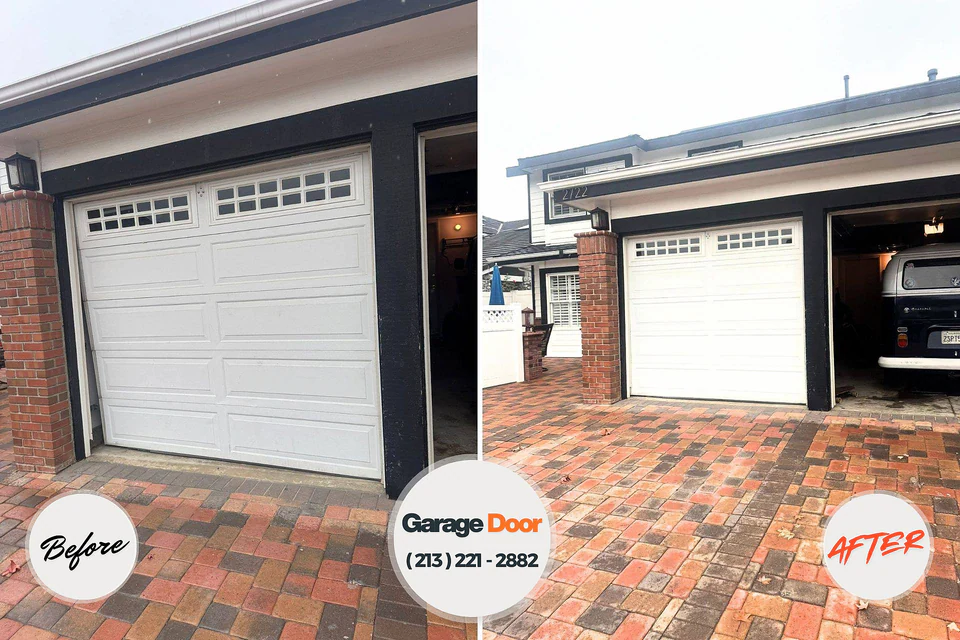 Before and after: garage door repair Sharpsburg, PA